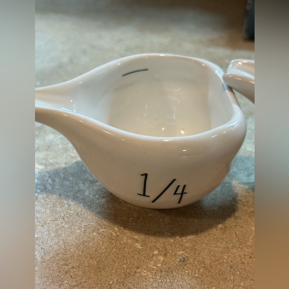 Rae Dunn White Ceramic Fraction Measuring Cups Set Cottagecore - Picture 2 of 10